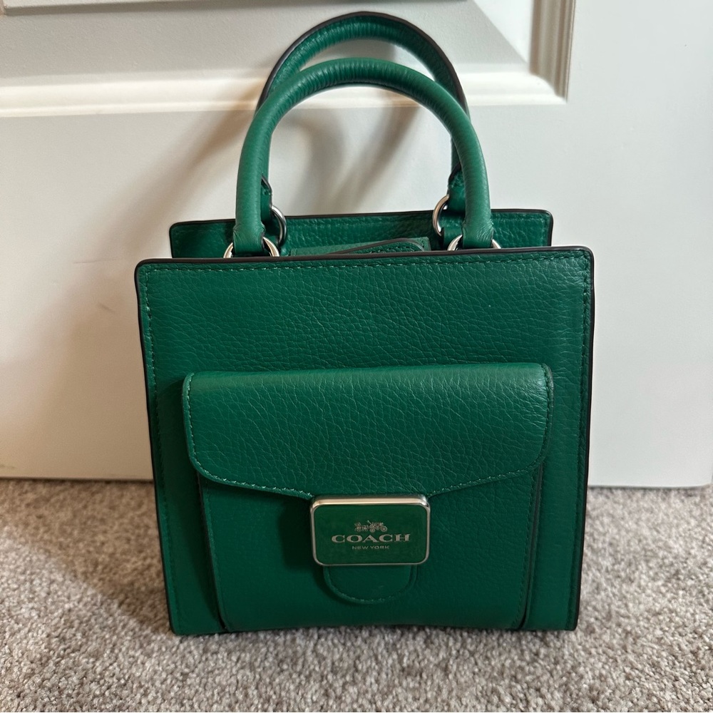 Coach Mini Pepper Crossbody NEW Green Leather Handbag C6778